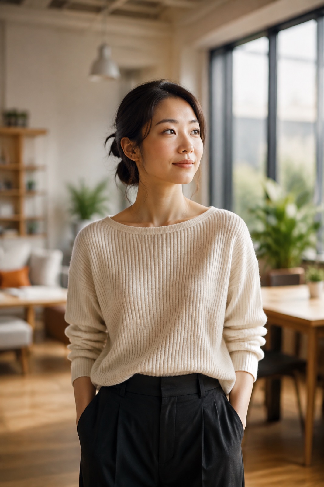 A young entrepreneur in a community workspace